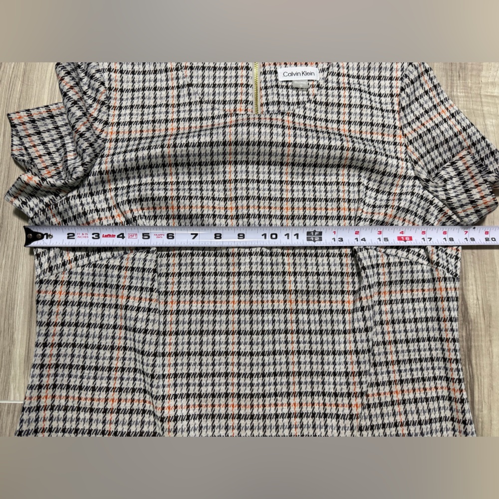 NWOT Calvin Klein Plaid Short Sleeve Dress - Picture 5 of 9